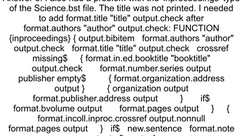 With the Sciencebst template file references for journal articles are not properly displayed