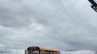 Giant Pumpkin Gets Dropped on School Bus