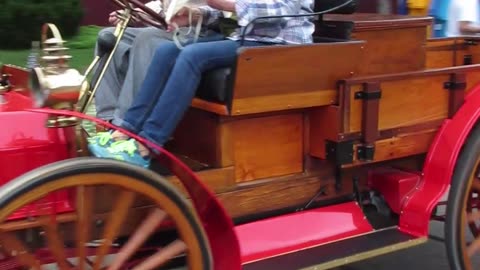 1910 International High Wheel Truck driving