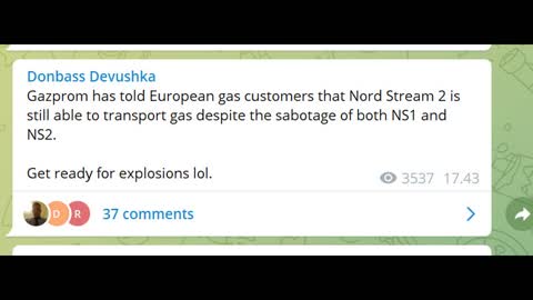 The other half of NordStream 2 is still intact and operational.