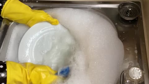 #ASMR DISHWASHING / YELLOW RUBBER GLOVES