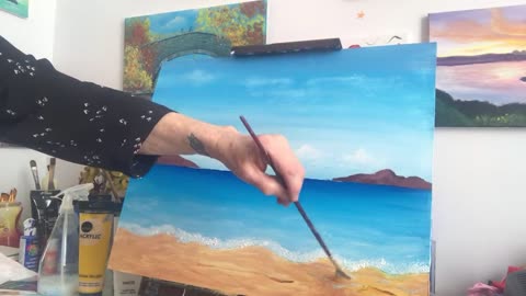 Tropical Island Seascape Painting lesson