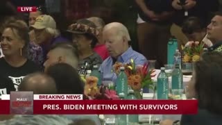 Biden appears to fall asleep during a ceremony in Hawaii honoring the Maui fire victims.