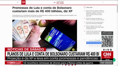 Promessas de Lula e contas de Bolsonaro podem custar mais de R$ 400 bilhões, diz XP