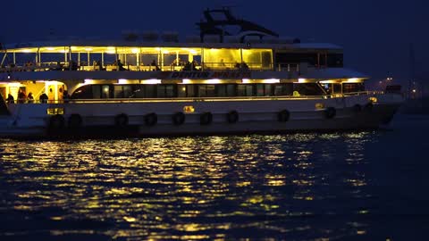 Istanbul Turkey Ships Marine Water Night