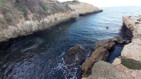 Sea rock amazing sea with waves sound