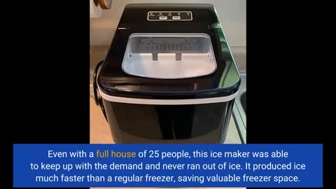 Countertop Ice Maker, Ice Maker Machine 6 Mins 9 Bullet Ice, 26.5lbs/24Hrs, Portable Ice Maker...