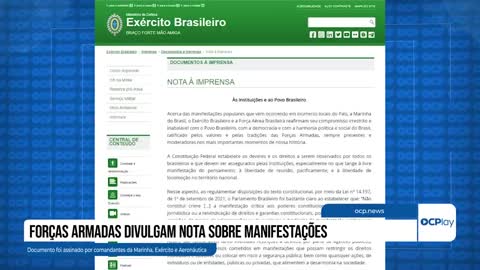 Forças Armadas divulgam nota sobre manifestações