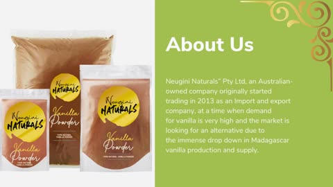 Neugini Naturals: Vanilla Extract Manufacturer & Supplier in Australia