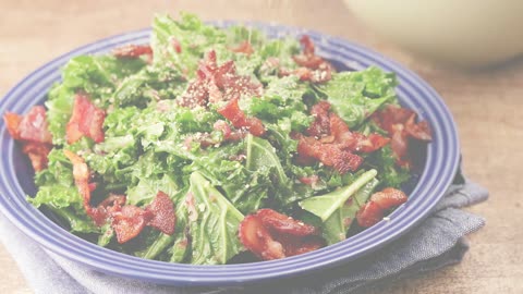 Keto Warm Kale Salad in Bacon Vinaigrette