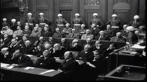 Nuremberg trials in Nuremberg Germany shows several Nazi warm criminals at trial. HD Stock Footage