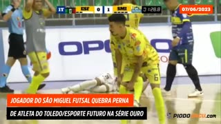 Jogador do São Miguel Futsal quebra a perna de atleta do Esporte Futuro/Toledo