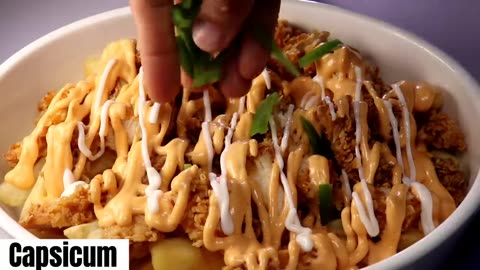 Chicken Loaded Fries with Cheese Sauce Recipe By Ahsmira123