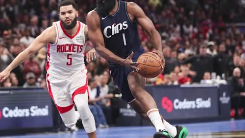 James Harden enjoys first win for LA Clippers with late four-point play against Houston Rockets