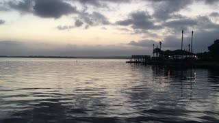 Standing on a dock in the morning