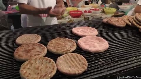 Street Food in Serbia. Burgers and Grilled Meat Paradise. 'Rostiljijada' Grill Festival, Leskovac