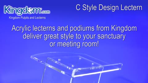 C Style Acrylic Pulpit, Podium, Lectern - Available in a Variety of Colors - KLCSTYLE, KLCFR, KLCSG