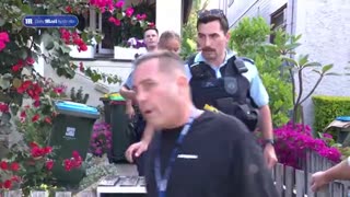 Dramatic moment alleged sex offender is arrested in his underwear