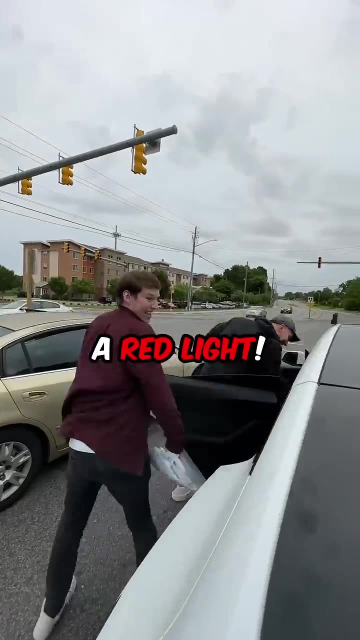 MrBeast blesses woman at red light