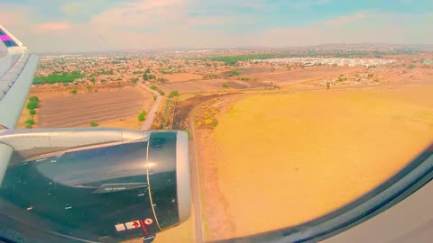 Close-Up Shot of Airplane Landing on the Runway || Best 4k window view