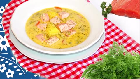 Lohikeitto Finnish salmon soup Lohikeitto 芬蘭三文魚湯