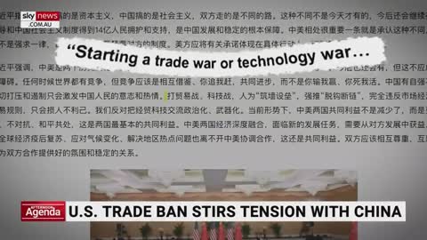 US trade ban causes tense relations with China