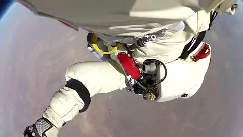 Leaped from space. A world record for a supersonic freefall.
