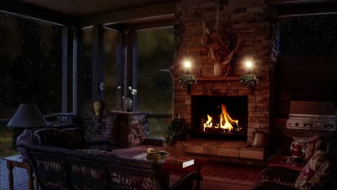 Cozy Ambience: Rain Sounds and Crackling Fire for Relaxation and Sleep