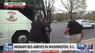 Texas Busses Arrive In DC