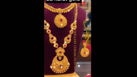 Gold Long Chocker Necklace With Earrings..!!