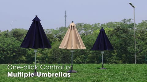 [Bluu Automatic Market Umbrella] One-click experience unbeatable sun protection with your family