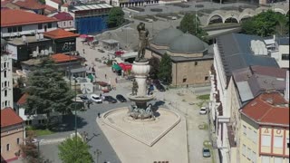 The statues of Philip of Macedon and his son Alexander the Great