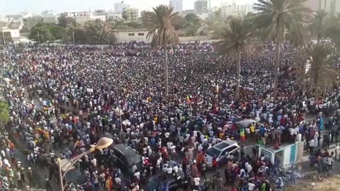 Large demonstration against the government in Dakar, Senegal,