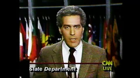 Vintage CNN - Iraq War Day 1 - Report from State Department (Ralph Begletter) - Pt 1of15 - Jan 16-1991