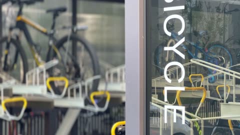 a bicycle shed in a residential complex