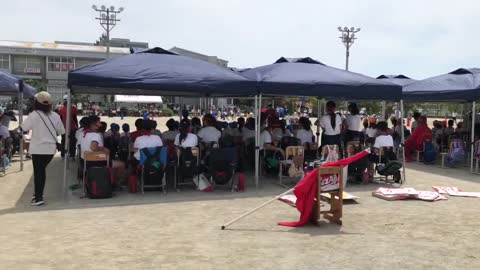 Undokai Children Covered with Tent/ Sports Festival School Japan