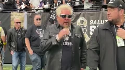 Guy Fieri pulled up with a cigar at the Raiders game 🔥 (via @NFL) #guyfieri #nfl #