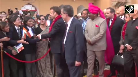 French President Emmanuel Macron gets glimpse of Rajasthani Culture as he visits Amber fort