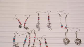 My Collection of Beaded Dangle Earrings with Metal Charms to Wear at the Beach