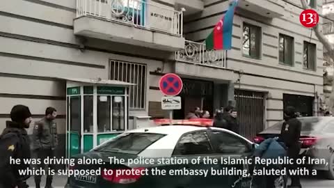 Footage showing the moments terrorist enters Azerbaijani embassy