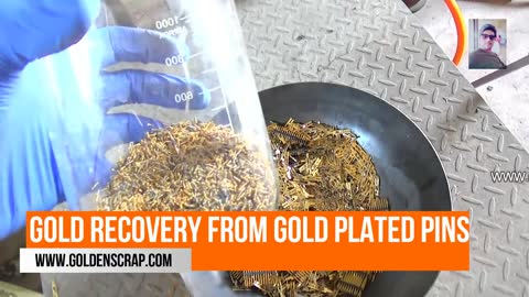 Gold Recovery from gold plated connector pins.Gold plated pins Recycling. Easy Method