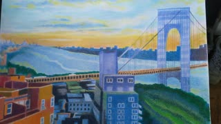 COMPLETE LANDSCAPE ART OF THE GWB IN WASHINGTON HEIGHTS NY