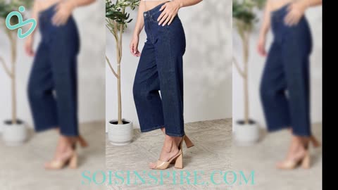 Judy Blue Full Size High Waist Cropped Wide Leg Jeans