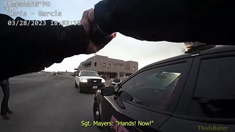 Española police officer shoots driver through the windshield when he pointed the rifle at police