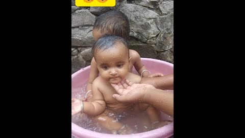 Baby's bath cute video