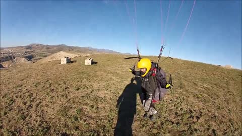 Dallin 11 Yr old paraglider nails his spot landing