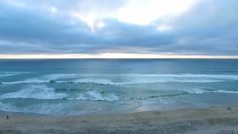 Drone shot of coastline