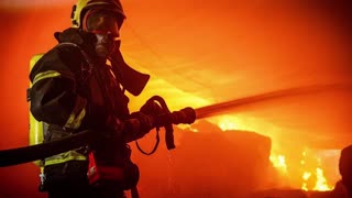 Ukrainian crews fight fires in Odesa after Russian air strike