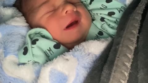 Newborn Baby Talking in His Sleep