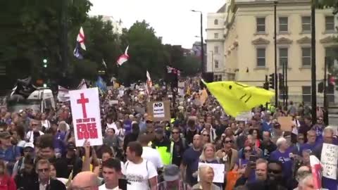 HUGE protests in the UK against medical tyranny.